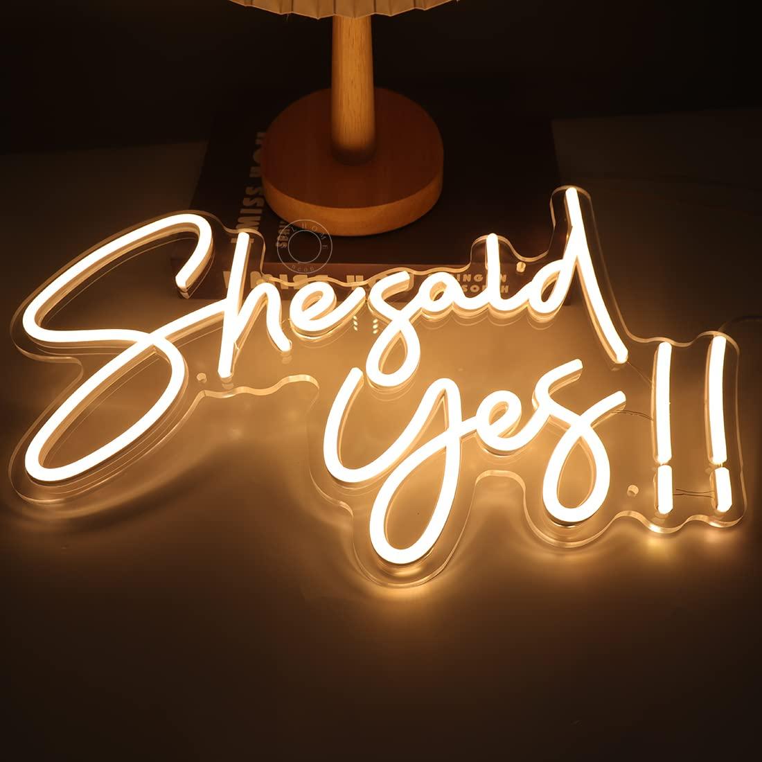 She Said Yes Neon Sign USB Dim - Neon Sign Party ulasan dan harga