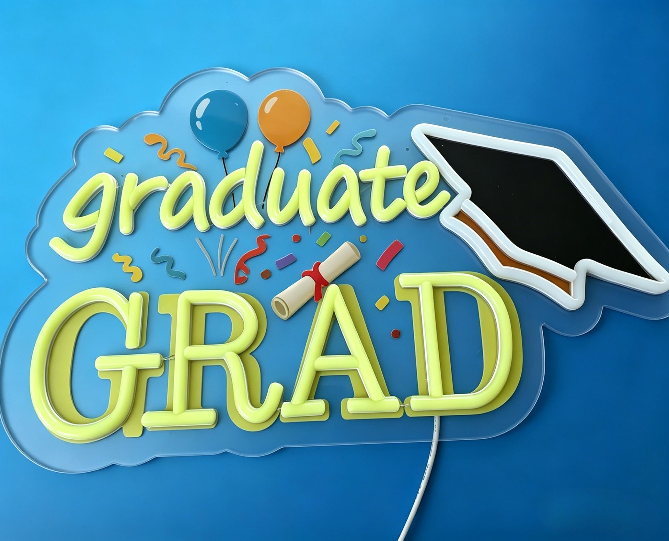 Graduate Grad Neon Sign USB Di - Neon Sign Party ulasan dan harga