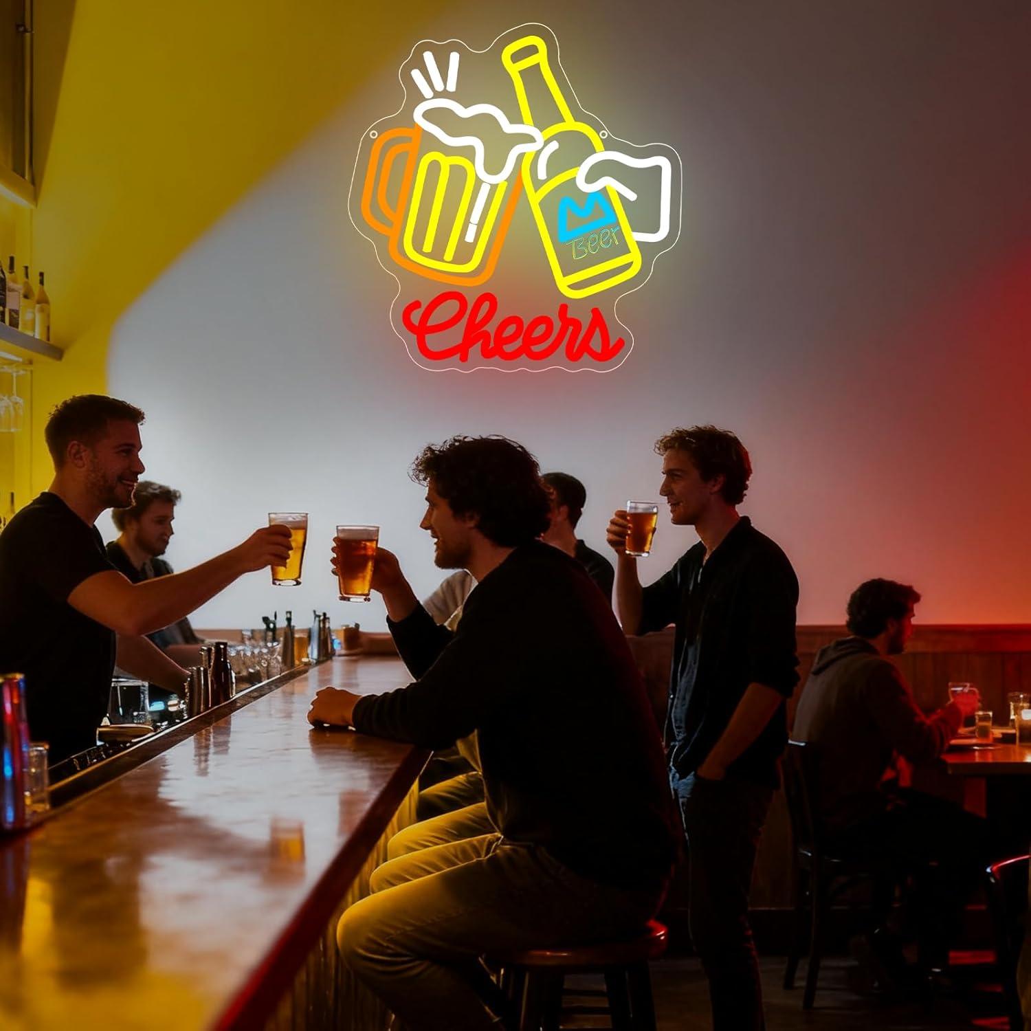 Cheers Beer Neon Sign Dimmable - Neon Sign Party ulasan dan harga